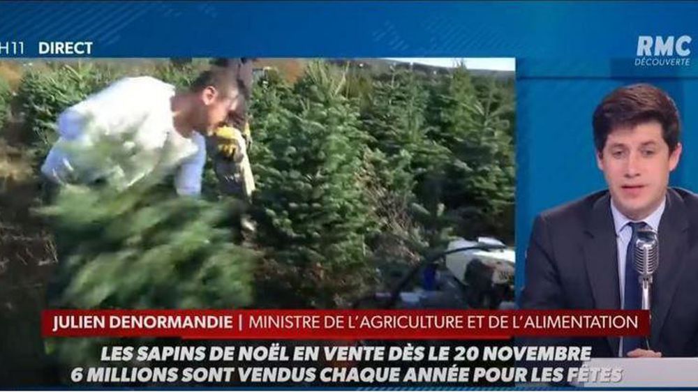 « C’est quand même plus simple d’organiser cette vente de sapins dans la mesure où dans la plupart des cas ça se fait à l’extérieur », a détaillé Julien Denormandie, au micro de RMC ce 17 novembre 2020. © Capture d’écran RMC