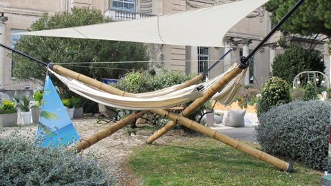 Le mobilier de jardin pour ladétente, comme les hamacs, était incontournable dans l'offre des fournisseurs présents lors de la dernière édition des Journées des collections.