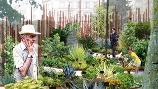 La ligne rouge, jardin cocréé par une pépinière de quartier et Jardiniers à vélo, associe des jeunes issus d'horizons variés, dont deux jeunes diplômés de l'École nationale supérieure du paysage de Blois (41).PHOTO : JARDINIERS À VÉLO