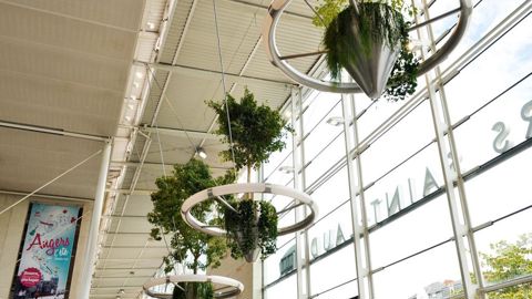 Pour étonner le public et relier la ville à la nature, Alexis Tricoire a imaginé une forêt suspendue dans la gare d'Angers.