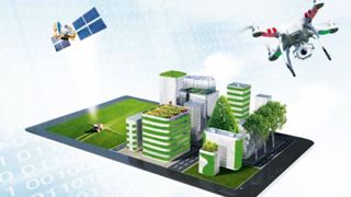 Le visuel du concours met en avant le végétal, l'urbain et le numérique.PHOTO : VÉGÉPOLYS