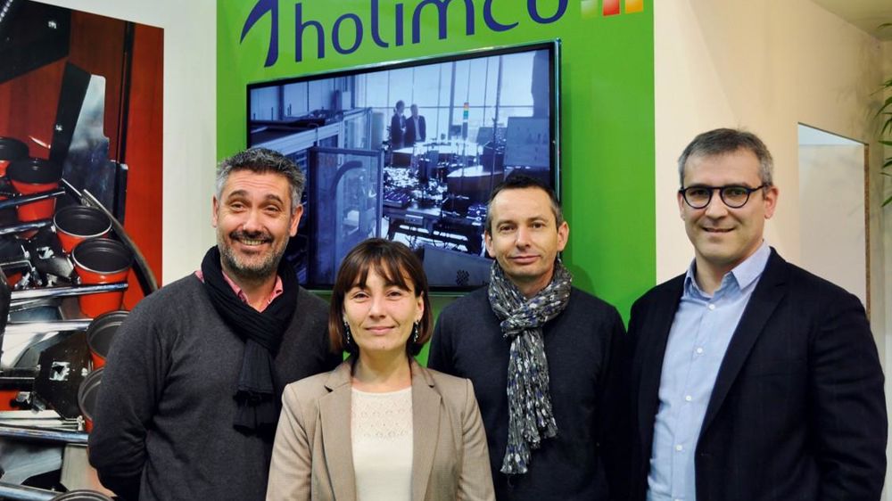 L'équipe commerciale au Sival 2017 à Angers (49). De gauche à droite : Philippe Gréau, Yvette De Graaf, Stéphane Jaouen, Damien Vinet.