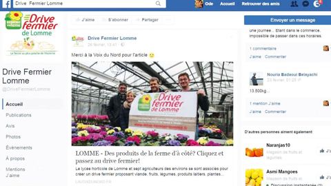 L'exploitation du lycée horticole de Lomme (59) s'est lancée dans le e-commerce et valorise les producteurs locaux. Ici, la page Facebook reprend un article paru dans La Voix du Nord.