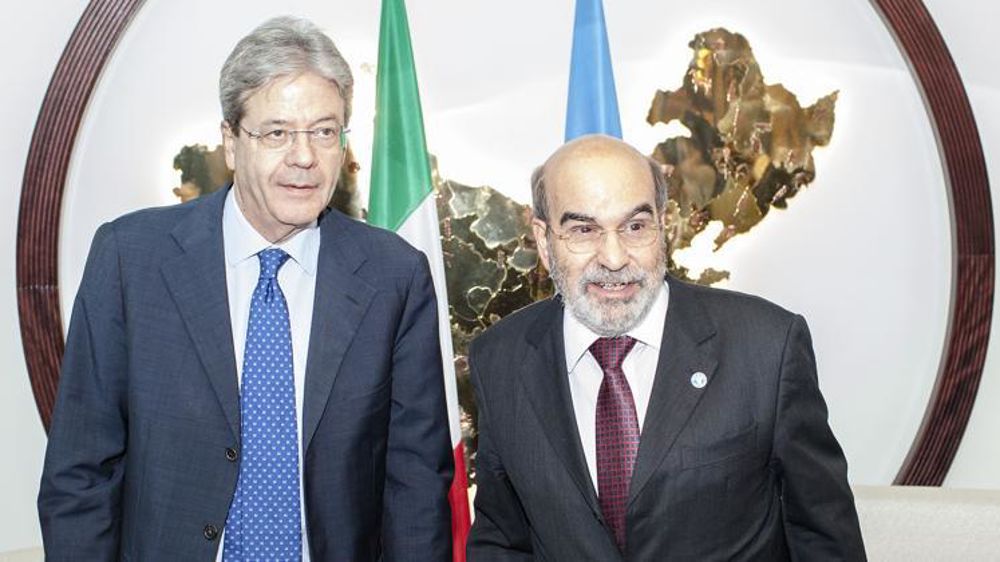 À droite, Jose Graziano da Silva, le directeur général de la FAO, et Paolo Gentiloni, le Premier ministre italien. © FAO