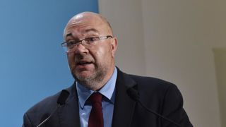 Stéphane Travert, le 28 août 2017 au ministère de l’Agriculture pour l’installation des États-généraux de l’alimentation. © C. Faimali/GFA Stéphane Travert, le 28 août 2017 au ministère de l’Agriculture pour l’installation des États-généraux de l’alimentation. © C. Faimali/GFA