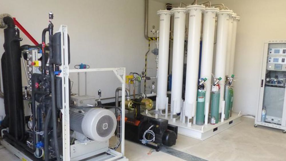 Partie de procédé de traitement du biogaz pour produire du biométhane. © Vincent Gobert