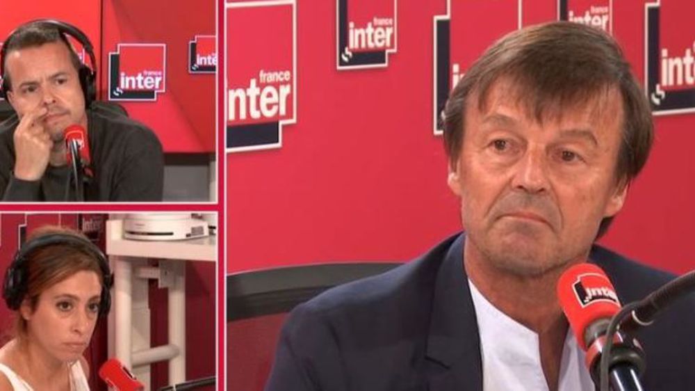 Nicolas Hulot le 28 août 2018 annonçant sa démission du gouvernement. © France Inter