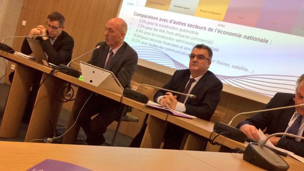 L’équipe dirigeante de Coop de France le jeudi 14 décembre 2017, lors de la présentation des résultats de 2016 des coopératives agricoles. © A. Cardinaux/GFA