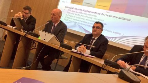 L’équipe dirigeante de Coop de France le jeudi 14 décembre 2017, lors de la présentation des résultats de 2016 des coopératives agricoles. © A. Cardinaux/GFA