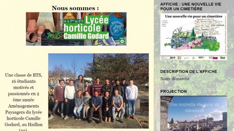 L'équipe girondine du Haillan a osé traiter d'un sujet délicat, celui de la mort et des cimetières. Elle a réussi un traitement quasi journalistique de son projet, mené en partenariat avec Le Taillan-Médoc.PHOTO : BTS 2E AP