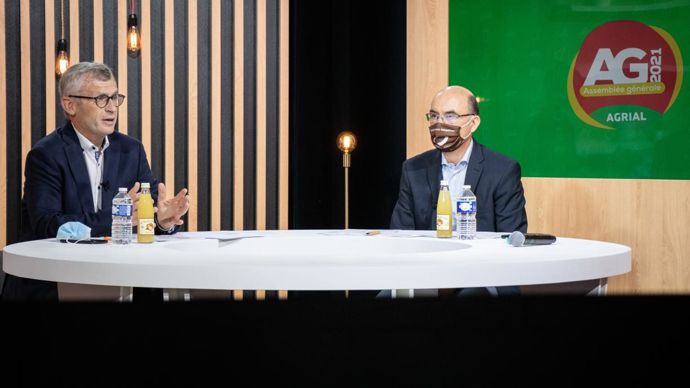 Le directeur général, Ludovic Spiers (à g.), et le président, Arnaud Degoulet, étaient réunis, le 21 avril à Caen, pour une assemblée générale en visioconférence avec vote à distance.