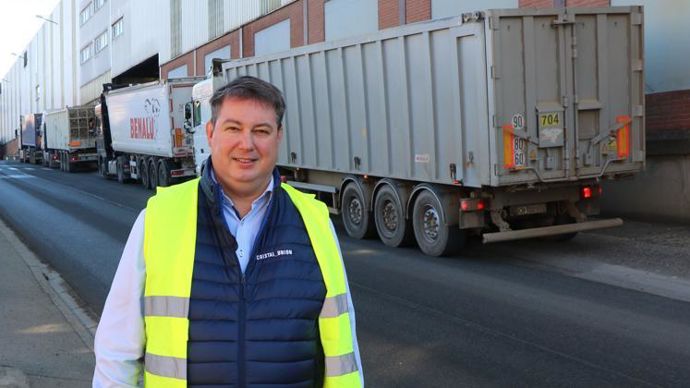 Xavier Astolfi, directeur général adjoint de Cristal Union, le 14 octobre à Sainte-Émilie (Somme) : « Le prix des betteraves 2021 pourrait être de 28 €/t, et même plus de 28 €/t. » © B. CAILLIEZ