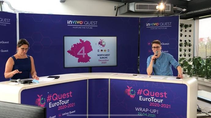 Jérôme Brickert, chef de projet innovation pour InVivo Quest, et Rachel Kolbe Semhoun, directrice RSE InVivo, lors de la visioconférence présentant la 4e édition d’InVivo Quest.