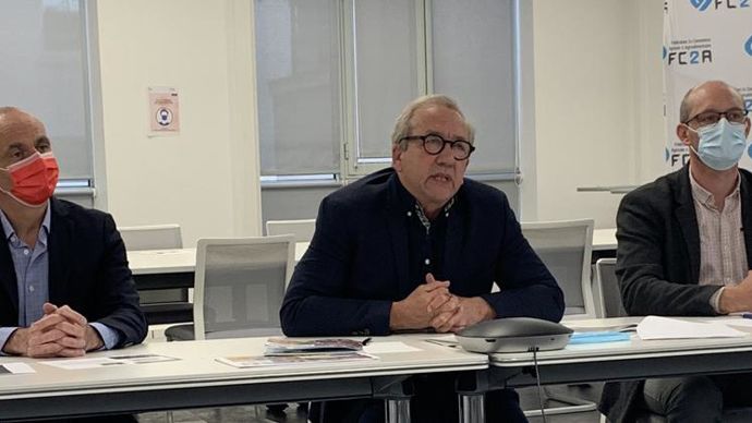 De g. à dr. : Marc Morellato, trésorier, Gérard Poyer, président, et Antoine Pissier, vice-président de la FC2A. © FC2A