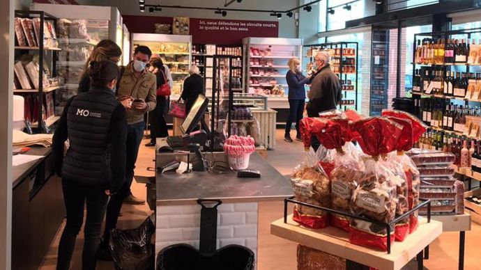 Le magasin MO Marché Occitan d’Arterris ouvert à Toulouse privilégie la vente de produits en libre-service. Cinq cents références sont disponibles. © ARTERRIS