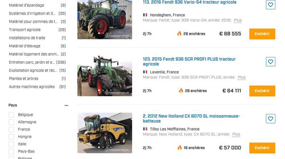 Chacun peut consulter en ligne le descriptif des matériels proposés et suivre en direct les enchères.