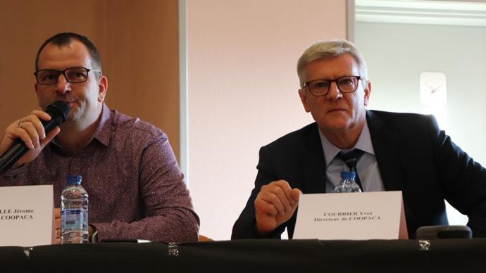 Jérôme Vandewalle, président, et Yves Courrier, DG de Coopaca. © R. FOURREAUX