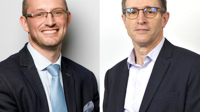 Antoine Pissier, président de la Fédération du négoce agricole (à g.), et Dominique Chargé, président de La Coopération agricole.