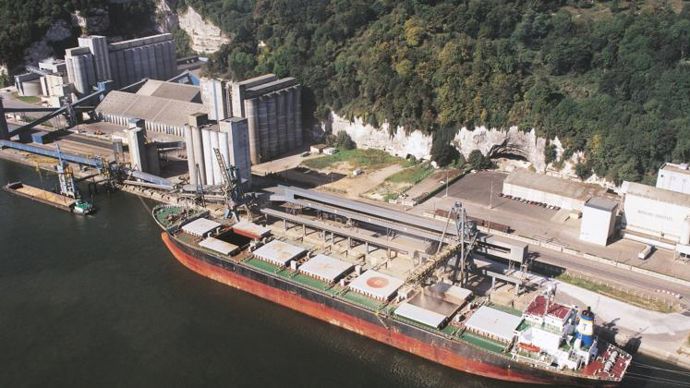 Un arrêt de l’exploitation du terminal céréalier Soufflet-Socomac 1 du port de Rouen, pour effectuer les travaux, est prévu à partir d’octobre 2020. © Groupe Soufflet