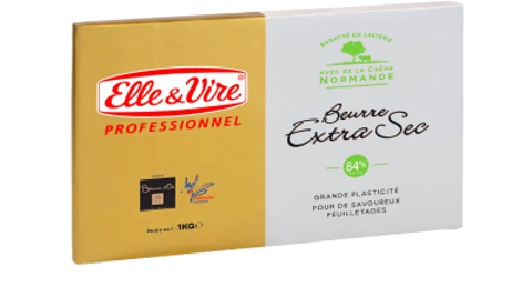 beurre Extra Sec Bio 84 % MG 1ere plaque de beurre de tourage 100 % bio fabriquée en France à partir de crème française d’origine biologique
