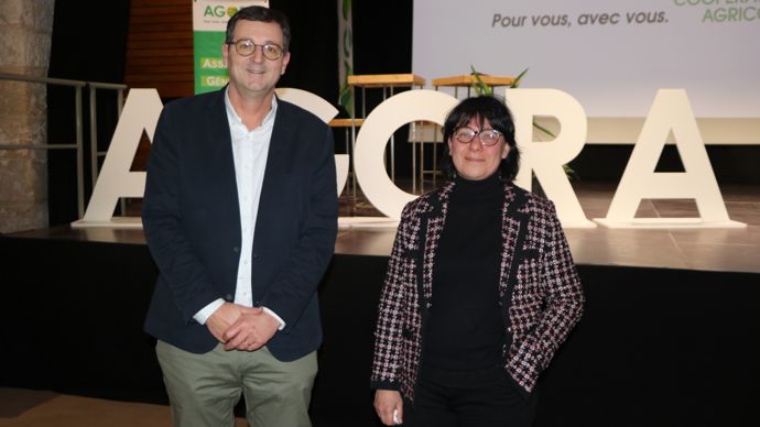 Agnès Duwer, directrice générale, et Thierry Dupont, président d’Agora : « Notre logiciel a changé. Nous étions des vendeurs de produits, nous sommes désormais des apporteurs de solutions. »