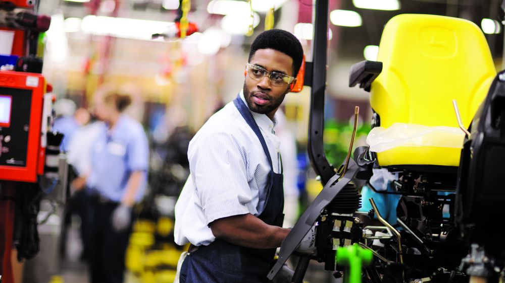 Ligne d'assemblage de tracteurs (usine d'Augusta en Géorgie)