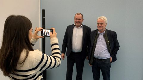 Laurent Martel, DG de Bioline by InVivo, et Philippe Hamelin, DG de Bioline Solution, pris en photo lors d'un point presse au Sia, par notre jeune collègue Mathilde, qui a rejoint l'équipe en septembre dernier.