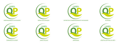 Logos des huit labels Qualipaysage
