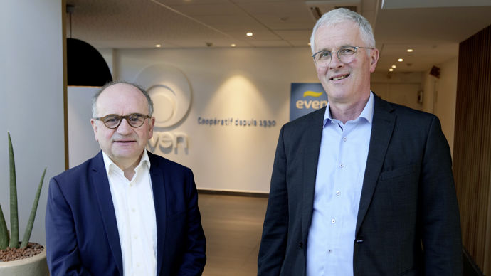 Christian Griner, directeur général d'Even, et Guy Le Bars, président du conseil d'administration.
