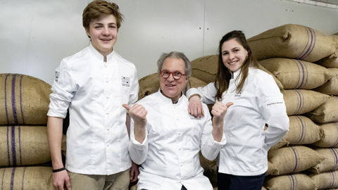De g à d : Raphaël, Frédéric et Eloïse Blondeel.