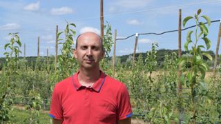 « Depuis cette année, l’ensemble du verger est équipé en goutte-à-goutte », explique Sylvain Kupperroth.