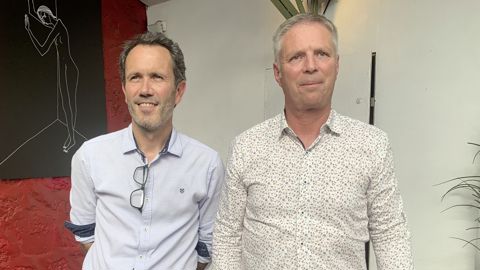 Ludovic Brindejonc et Franck Bluteau, directeur général et président d'Agri-Ethique, mardi 26 septembre, à Paris.