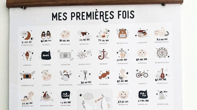 Cadeau de naissance : affiche à tamponner
