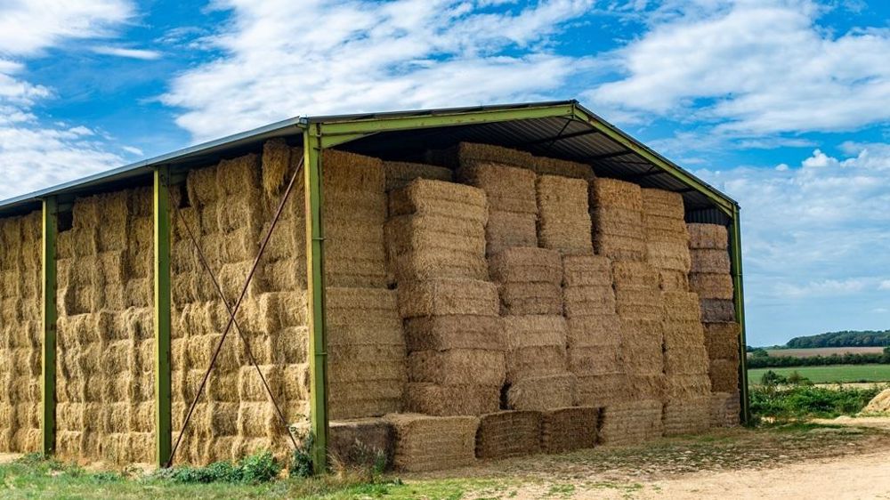 Hangar de stockage de paille