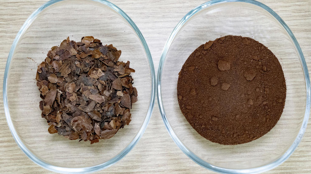 Poudre obtenue à partir des peaux de fèves de cacao.