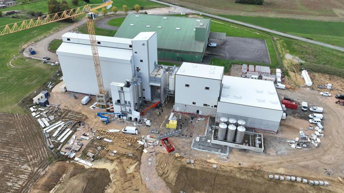 La construction de l'usine de trituration Nutralp, située dans l'Ain, se terminait fin 2023.