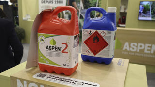 Les nouveaux carburants Aspen comprenant 10 % de matières renouvelables, ont été présentés sur le salon Paysalia en décembre 2023.