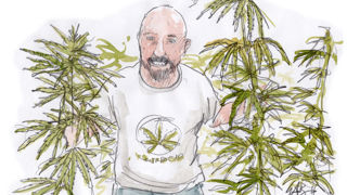 Portrait illustré de Guillaume Guieu, producteur de chanvre dans le Vaucluse Portrait illustré de Guillaume Guieu, producteur de chanvre dans le Vaucluse