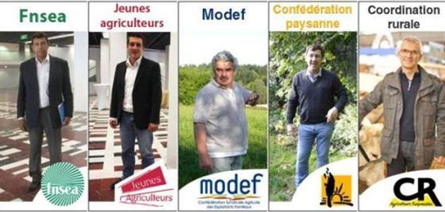 Les cinq leaders syndicaux agricoles