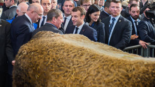 Emmanuel Macron avait déambulé pendant plus de 13 heures au Salon de l'agriculture en 2023. Emmanuel Macron avait déambulé pendant plus de 13 heures au Salon de l'agriculture en 2023.