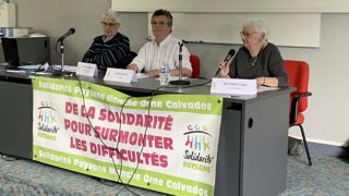 Olivier Storez (au centre), président de SPBN, entourés de Liliane Quetron, vice-présidente et de Gérard Jahandier, trésorier à l’assemblée générale le 14 mars. Ils animent un réseau de 134 accompagnants et de 3 salariés.