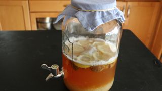 Le kéfir est une boisson préparée à l'aide de grains de kéfir et issue de la fermentation de lait ou de jus de fruits.