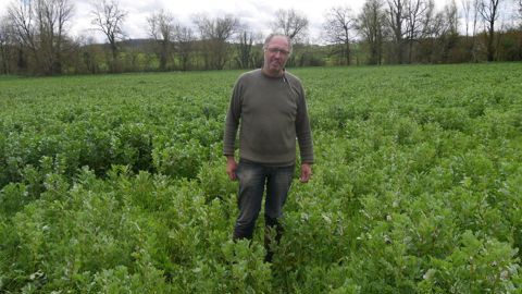 Toutes les parcelles de Guillaume Ratz, agriculteur dans le Lot, sont couvertes toute l'année.
