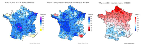 Cartes météo pour le mois de mai 2024