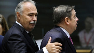 Le 15 juillet 2024 à Bruxelles, les ministres hongrois et espagnol de l'Agriculture Istvan Nagy et Luis Planas pendant le conseil de l'agriculture et de la pêche. Le 15 juillet 2024 à Bruxelles, les ministres hongrois et espagnol de l'Agriculture Istvan Nagy et Luis Planas pendant le conseil de l'agriculture et de la pêche.