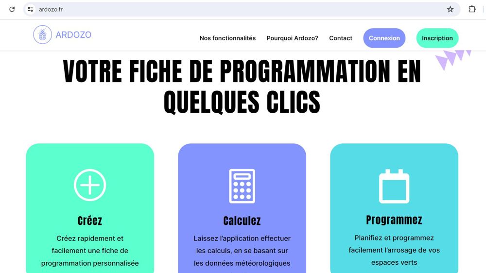 L'appli web Ardozo est lancée par Eric Porcher pour aider les gestionnaire d'arrosage automatique à affiner la programmation.