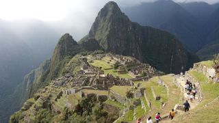 Arrivée au Machu Picchu par le chemin de l'Inca. Arrivée au Machu Picchu par le chemin de l'Inca.