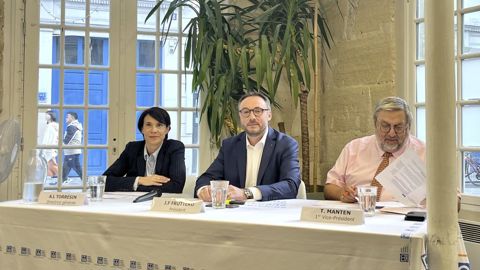 Anne-Laure Torrésin, directrice générale de la MSA, Jean-François Fruttero, président de la caisse centrale de la MSA, et Thierry Manten, 1er vice-président de la MSA.