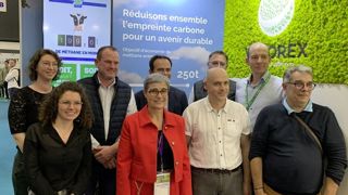 La barre des 200 t de méthane économisé franchie lors du Space 2024, en présence des partenaires du projet. La barre des 200 t de méthane économisé franchie lors du Space 2024, en présence des partenaires du projet.