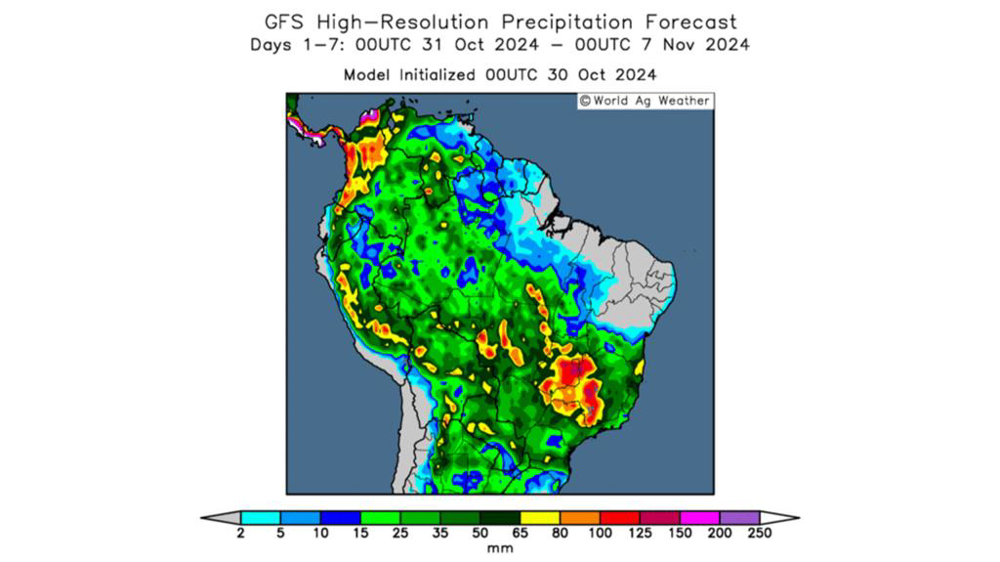 Les pluies devraient profiter à l'avancée de semis de soja brésiliens.